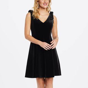 Draper James Velvet Bow Shoulder Dress